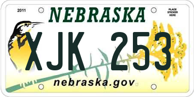 NE license plate XJK253