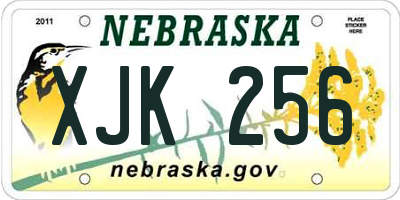 NE license plate XJK256