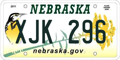 NE license plate XJK296