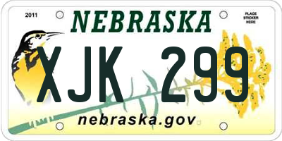 NE license plate XJK299