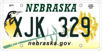 NE license plate XJK329