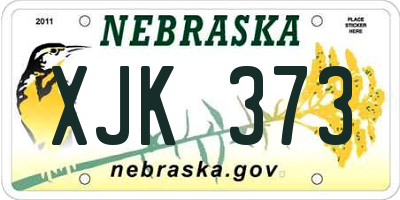 NE license plate XJK373
