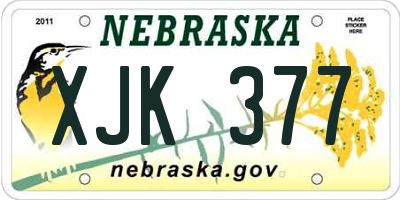 NE license plate XJK377