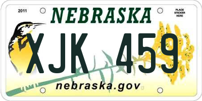 NE license plate XJK459