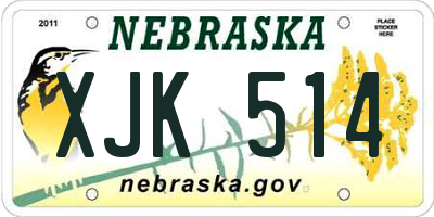 NE license plate XJK514