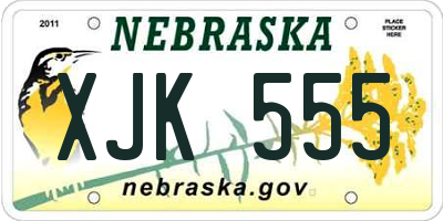 NE license plate XJK555