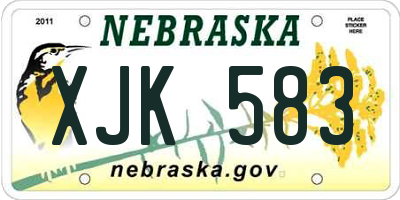 NE license plate XJK583