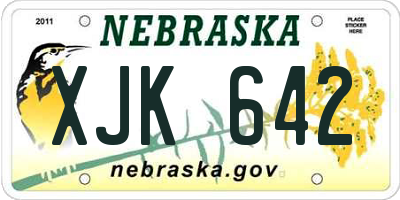 NE license plate XJK642