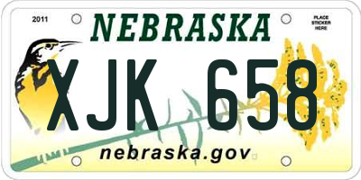 NE license plate XJK658