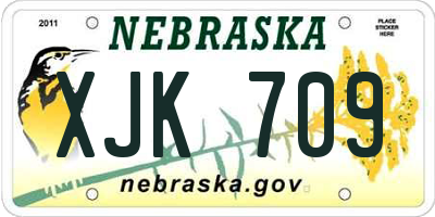 NE license plate XJK709