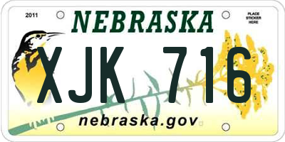 NE license plate XJK716
