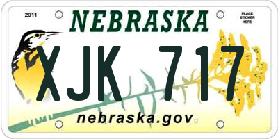 NE license plate XJK717