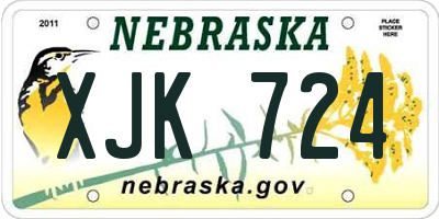 NE license plate XJK724