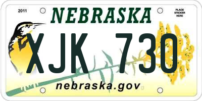 NE license plate XJK730