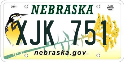 NE license plate XJK751