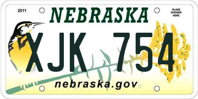 NE license plate XJK754