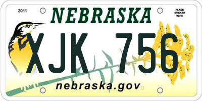 NE license plate XJK756