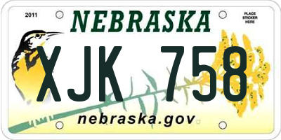 NE license plate XJK758