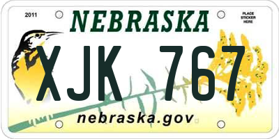 NE license plate XJK767