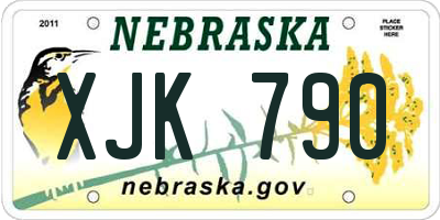 NE license plate XJK790