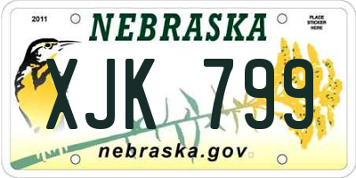 NE license plate XJK799