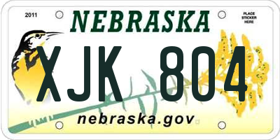 NE license plate XJK804
