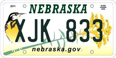NE license plate XJK833