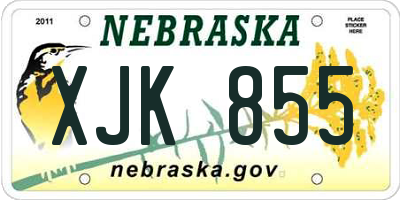 NE license plate XJK855
