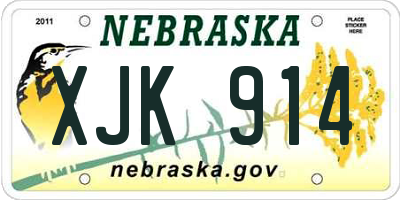 NE license plate XJK914