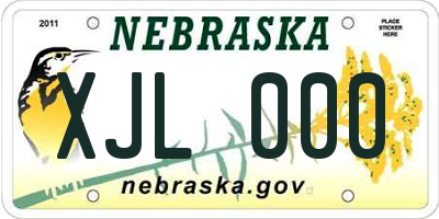 NE license plate XJL000
