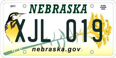 NE license plate XJL019