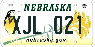 NE license plate XJL021