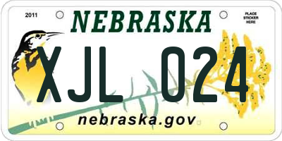 NE license plate XJL024