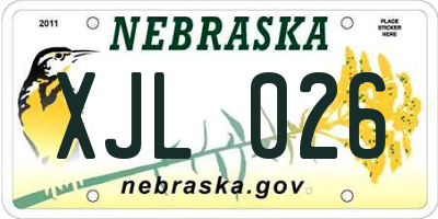 NE license plate XJL026