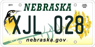NE license plate XJL028