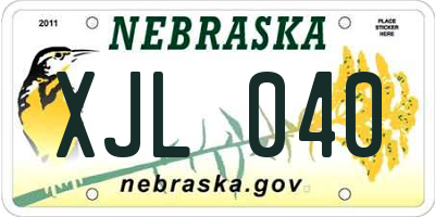 NE license plate XJL040