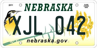 NE license plate XJL042