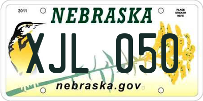 NE license plate XJL050