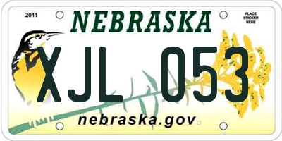 NE license plate XJL053