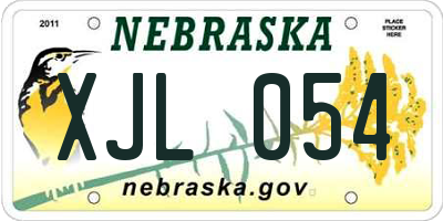 NE license plate XJL054