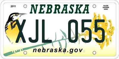 NE license plate XJL055