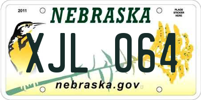 NE license plate XJL064