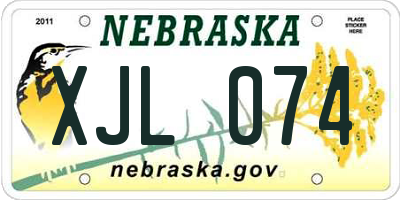 NE license plate XJL074