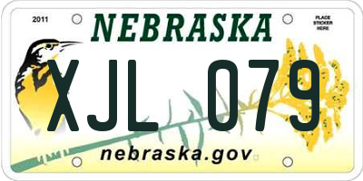 NE license plate XJL079