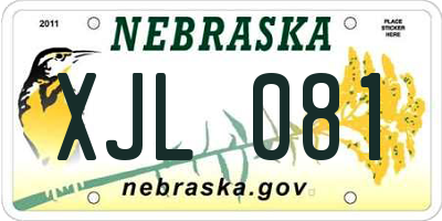 NE license plate XJL081