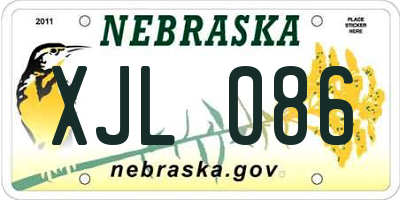 NE license plate XJL086