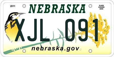 NE license plate XJL091