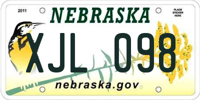 NE license plate XJL098