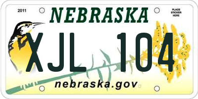 NE license plate XJL104