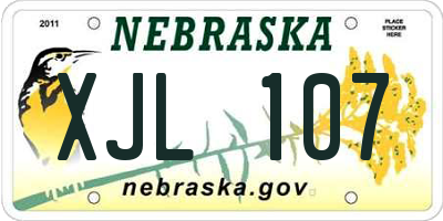 NE license plate XJL107
